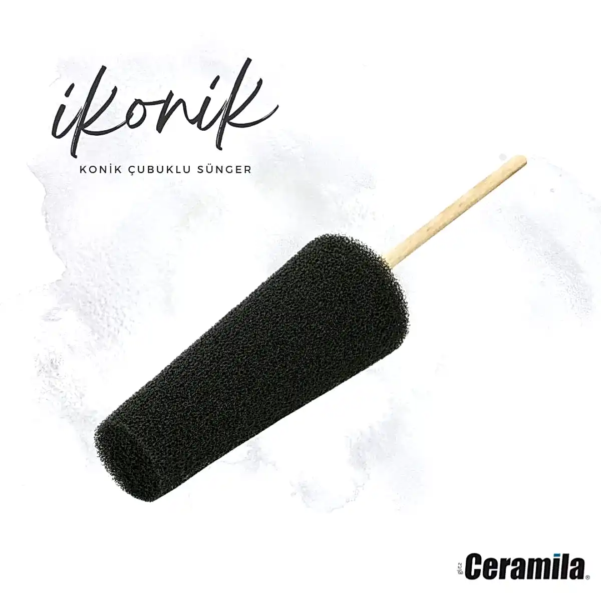Ceramila - İkonik 3007 Siyah Çubuklu Rötuş Süngeri