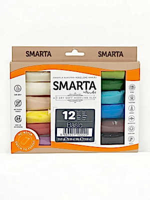 Smarta™ - Smarta 12'li Hava ile Kuruyan Modelleme Hamuru Seti